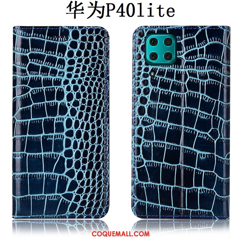 Étui Huawei P40 Lite Crocodile Téléphone Portable Protection, Coque Huawei P40 Lite En Cuir Braun