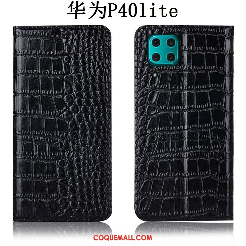 Étui Huawei P40 Lite Crocodile Téléphone Portable Protection, Coque Huawei P40 Lite En Cuir Braun