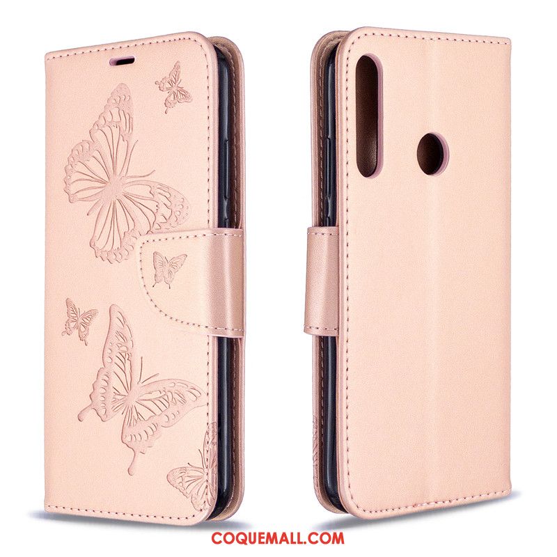 Étui Huawei P40 Lite E Papillon Similicuir En Relief, Coque Huawei P40 Lite E Protection Gaufrage