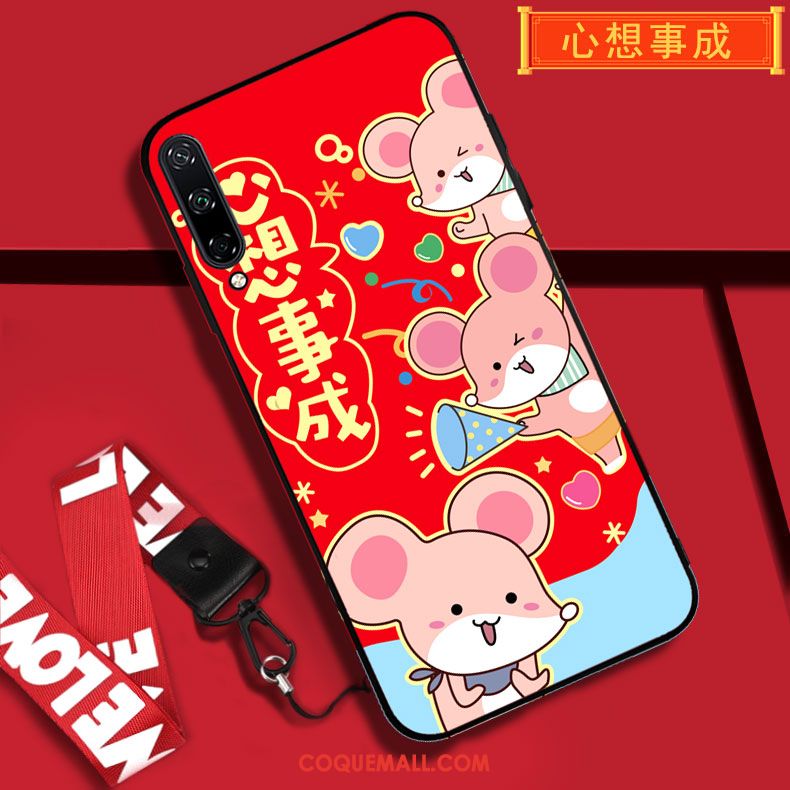 Étui Huawei P40 Lite E Rat Ornements Suspendus Téléphone Portable, Coque Huawei P40 Lite E Rouge Protection