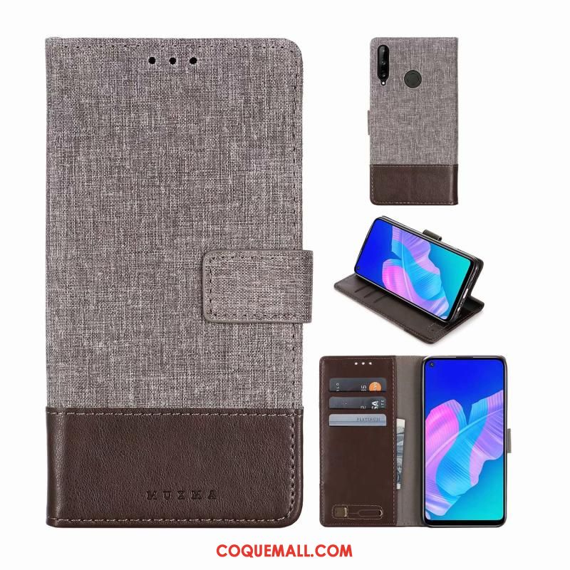 Étui Huawei P40 Lite E Téléphone Portable Portefeuille Casual, Coque Huawei P40 Lite E Noir En Cuir