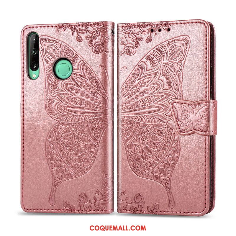 Étui Huawei P40 Lite E Téléphone Portable Protection Clamshell, Coque Huawei P40 Lite E En Cuir Rose