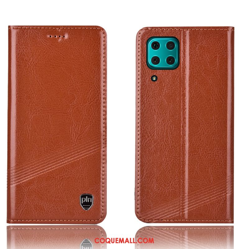 Étui Huawei P40 Lite En Cuir Rouge Incassable, Coque Huawei P40 Lite Protection Téléphone Portable