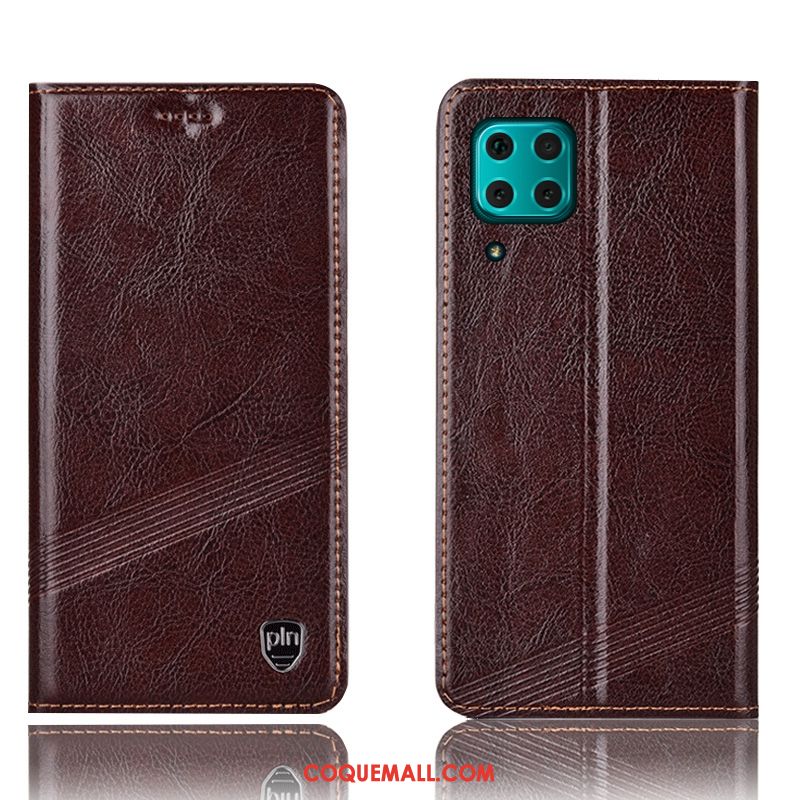 Étui Huawei P40 Lite En Cuir Rouge Incassable, Coque Huawei P40 Lite Protection Téléphone Portable