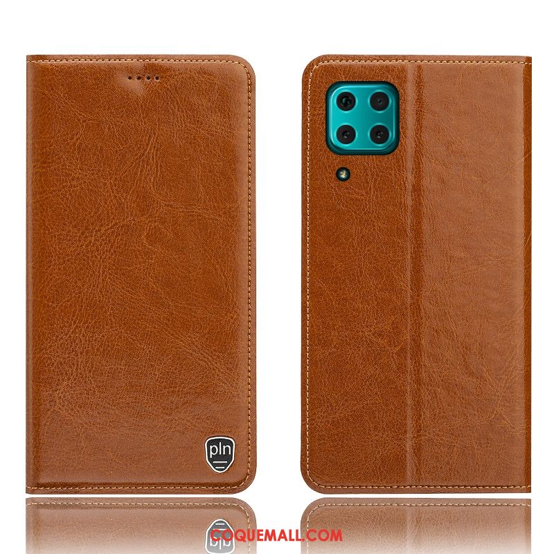 Étui Huawei P40 Lite Protection Téléphone Portable Cuir Véritable, Coque Huawei P40 Lite Modèle Fleurie Rouge