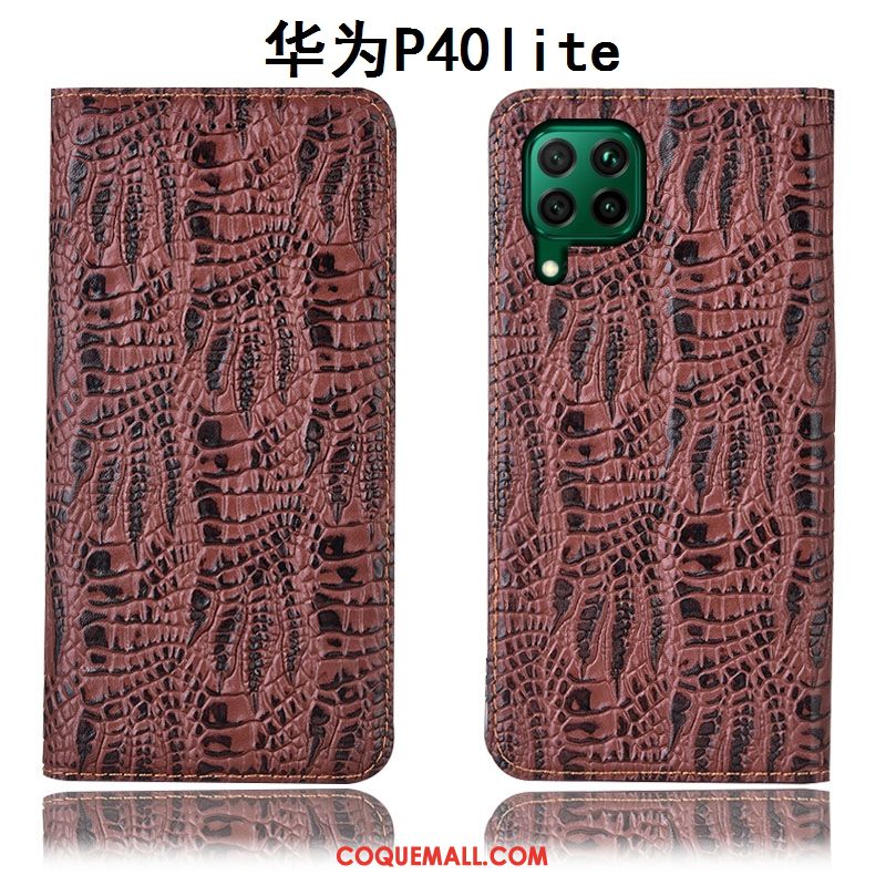 Étui Huawei P40 Lite Tout Compris Bleu Protection, Coque Huawei P40 Lite En Cuir Téléphone Portable