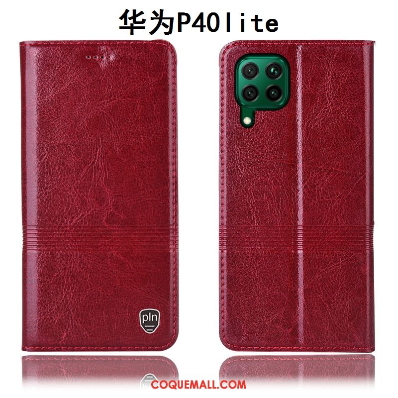 Étui Huawei P40 Lite Tout Compris En Cuir Incassable, Coque Huawei P40 Lite Téléphone Portable Bleu