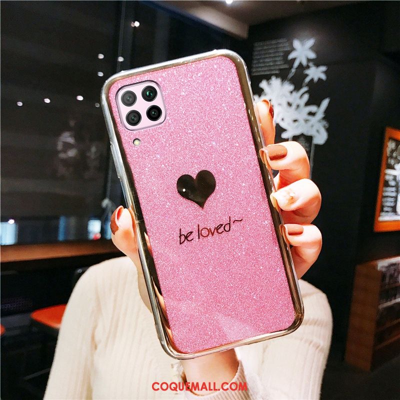 Étui Huawei P40 Lite Tout Compris Placage Silicone, Coque Huawei P40 Lite Téléphone Portable Amour