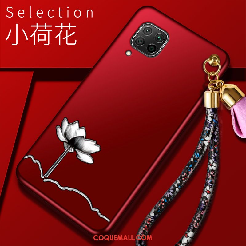 Étui Huawei P40 Lite Téléphone Portable Net Rouge Incassable, Coque Huawei P40 Lite Tout Compris Simple