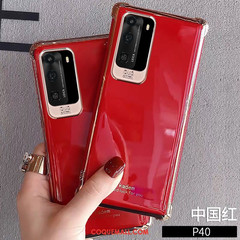 Étui Huawei P40 Net Rouge Personnalité Ballon, Coque Huawei P40 Fluide Doux Créatif