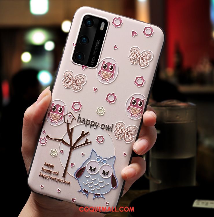 Étui Huawei P40 Personnalité Dessin Animé Très Mince, Coque Huawei P40 Vent Délavé En Daim