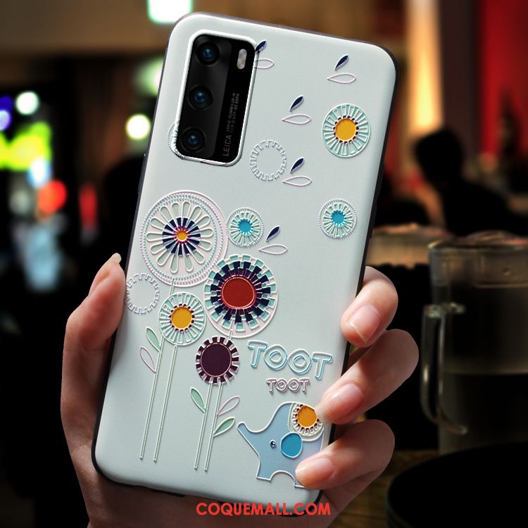 Étui Huawei P40 Personnalité Dessin Animé Très Mince, Coque Huawei P40 Vent Délavé En Daim