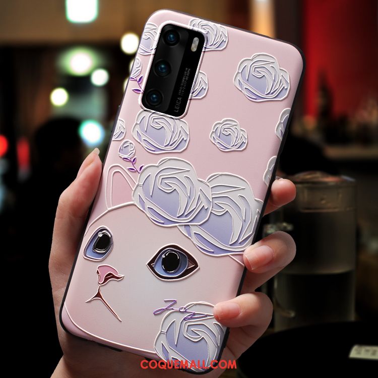 Étui Huawei P40 Personnalité Dessin Animé Très Mince, Coque Huawei P40 Vent Délavé En Daim