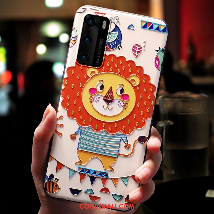 Étui Huawei P40 Personnalité Dessin Animé Très Mince, Coque Huawei P40 Vent Délavé En Daim