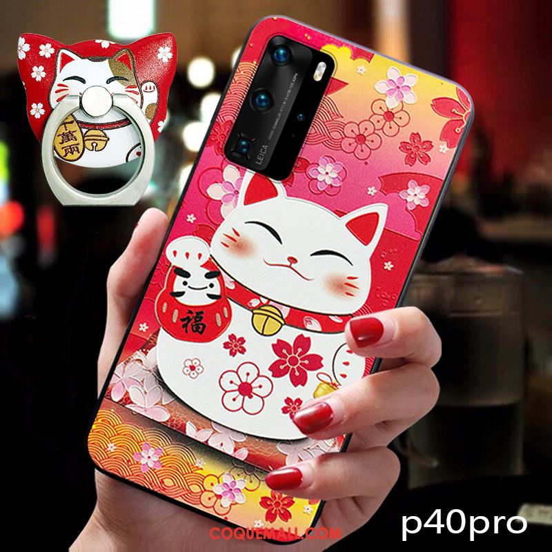 Étui Huawei P40 Pro Anneau Boucle Créatif, Coque Huawei P40 Pro Amoureux Nouveau