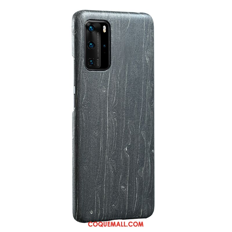 Étui Huawei P40 Pro Bois Téléphone Portable Incassable, Coque Huawei P40 Pro Sentir Protection Braun Nackte Farbe