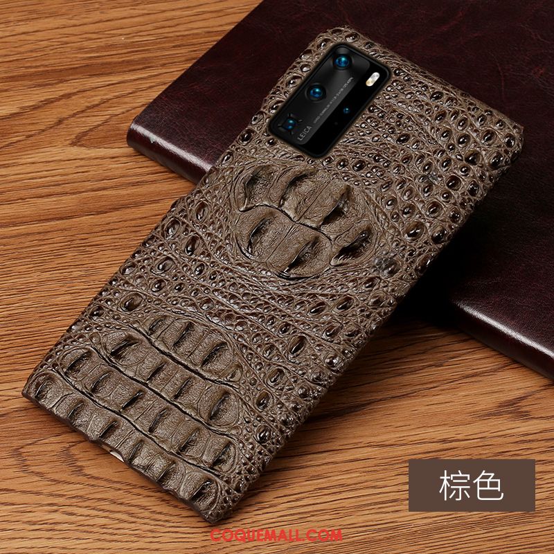 Étui Huawei P40 Pro Cuir Créatif Crocodile Modèle, Coque Huawei P40 Pro Personnalisé Personnalité