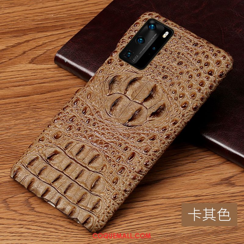 Étui Huawei P40 Pro Cuir Créatif Crocodile Modèle, Coque Huawei P40 Pro Personnalisé Personnalité