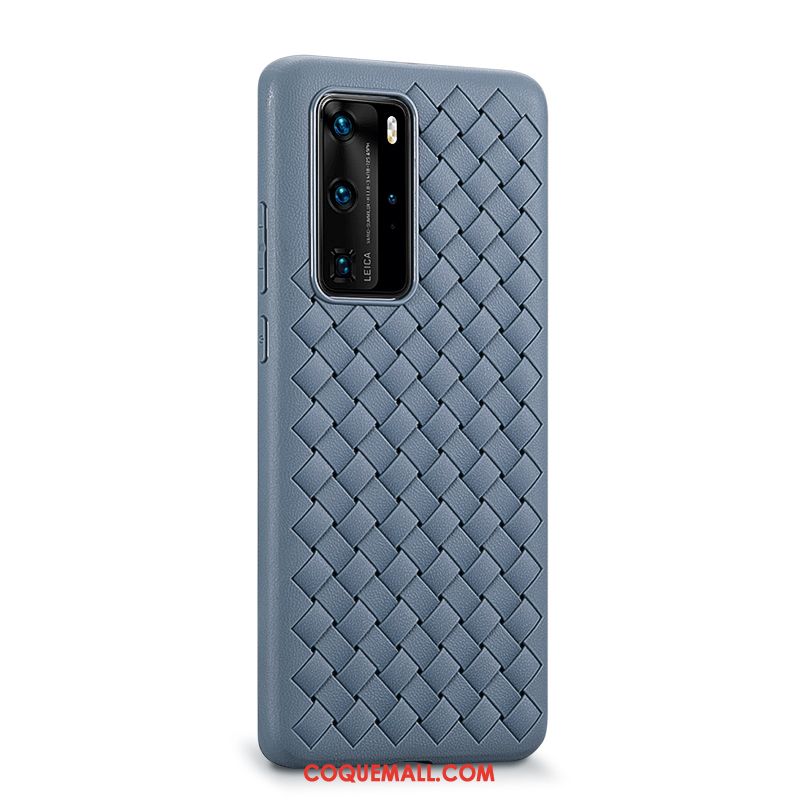 Étui Huawei P40 Pro Cuir Véritable Personnalité Net Rouge, Coque Huawei P40 Pro Modèle Fleurie Sentir