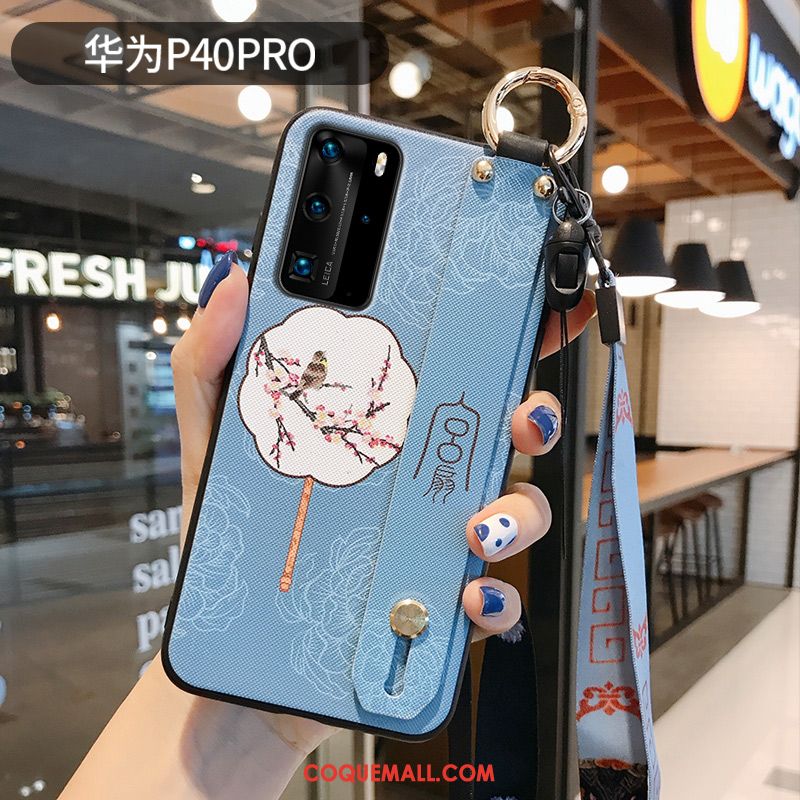 Étui Huawei P40 Pro Délavé En Daim Style Chinois Silicone, Coque Huawei P40 Pro Incassable Personnalité