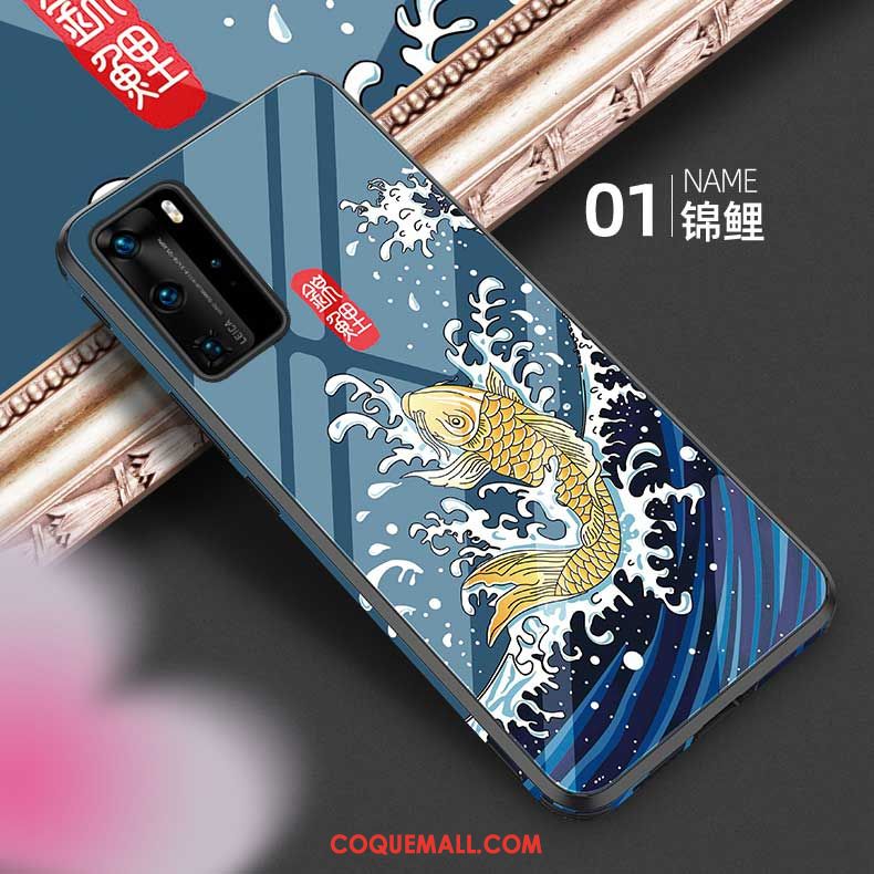 Étui Huawei P40 Pro Marque De Tendance Style Chinois Silicone, Coque Huawei P40 Pro Luxe Vintage