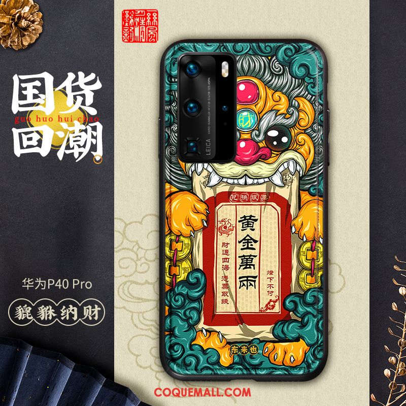 Étui Huawei P40 Pro Multicolore Modèle Fleurie Téléphone Portable, Coque Huawei P40 Pro Style Chinois Personnalité