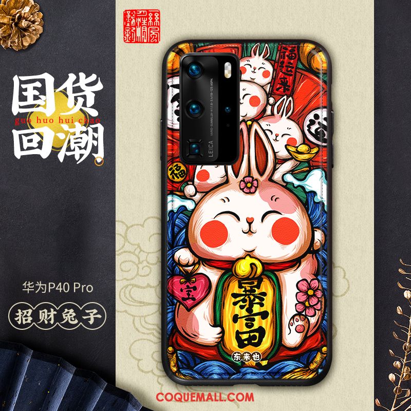 Étui Huawei P40 Pro Multicolore Modèle Fleurie Téléphone Portable, Coque Huawei P40 Pro Style Chinois Personnalité