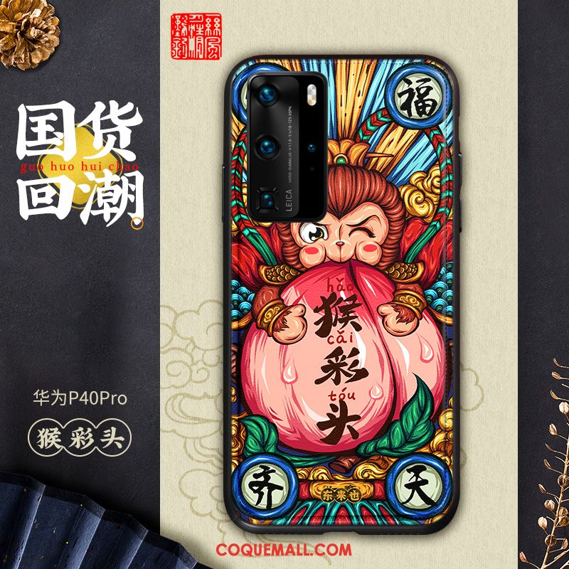 Étui Huawei P40 Pro Multicolore Modèle Fleurie Téléphone Portable, Coque Huawei P40 Pro Style Chinois Personnalité