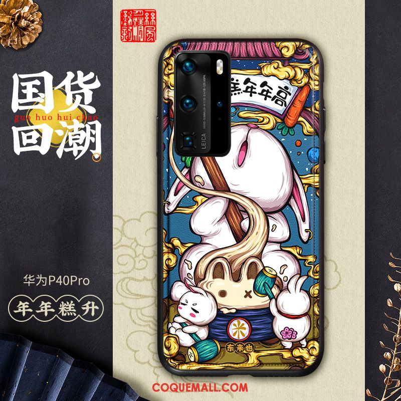 Étui Huawei P40 Pro Multicolore Modèle Fleurie Téléphone Portable, Coque Huawei P40 Pro Style Chinois Personnalité