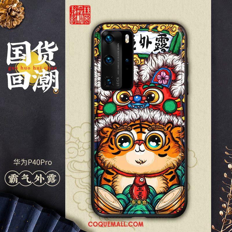 Étui Huawei P40 Pro Multicolore Modèle Fleurie Téléphone Portable, Coque Huawei P40 Pro Style Chinois Personnalité