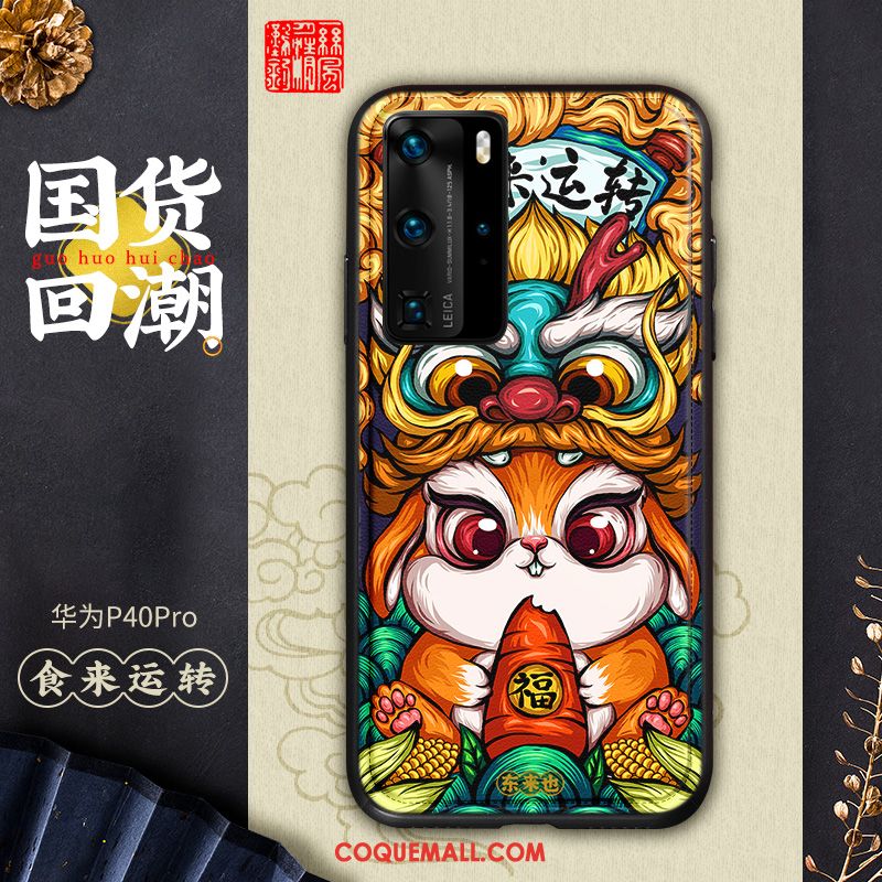 Étui Huawei P40 Pro Multicolore Modèle Fleurie Téléphone Portable, Coque Huawei P40 Pro Style Chinois Personnalité