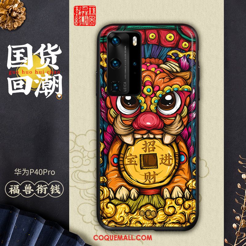 Étui Huawei P40 Pro Multicolore Modèle Fleurie Téléphone Portable, Coque Huawei P40 Pro Style Chinois Personnalité