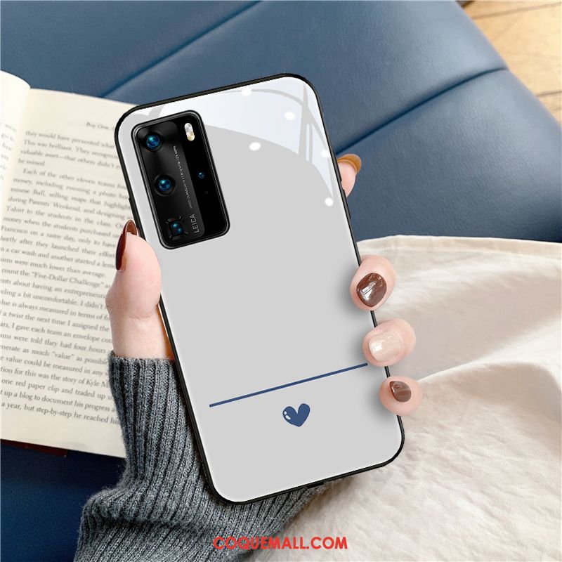 Étui Huawei P40 Pro Protection Vent Très Mince, Coque Huawei P40 Pro Amoureux Simple