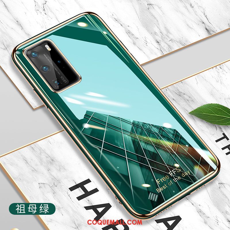 Étui Huawei P40 Pro Simple Tout Compris Vert, Coque Huawei P40 Pro Nouveau Téléphone Portable