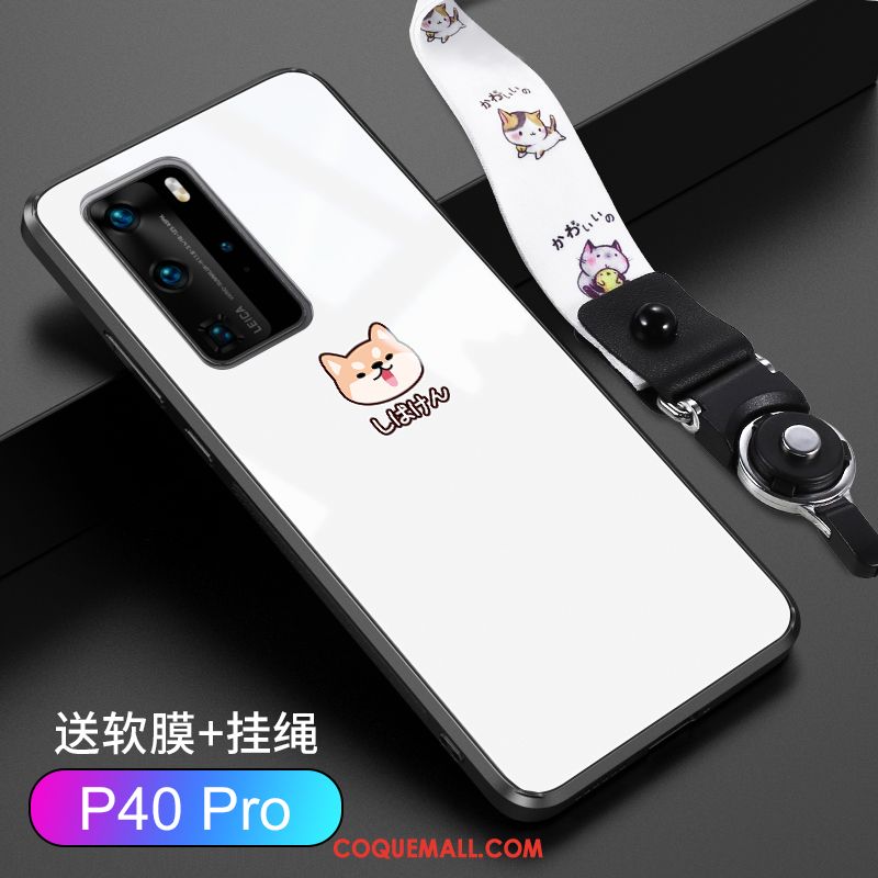 Étui Huawei P40 Pro Tout Compris Verre Amoureux, Coque Huawei P40 Pro Noir Personnalité