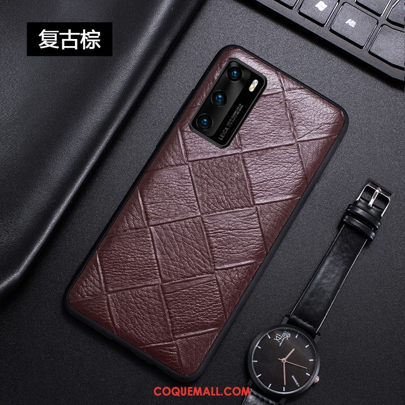 Étui Huawei P40 Protection Nouveau Marque De Tendance, Coque Huawei P40 Téléphone Portable Tout Compris Braun