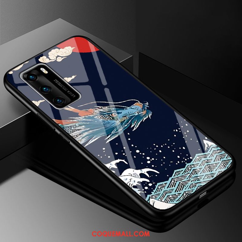 Étui Huawei P40 Tout Compris Incassable Tendance, Coque Huawei P40 Noir Vintage