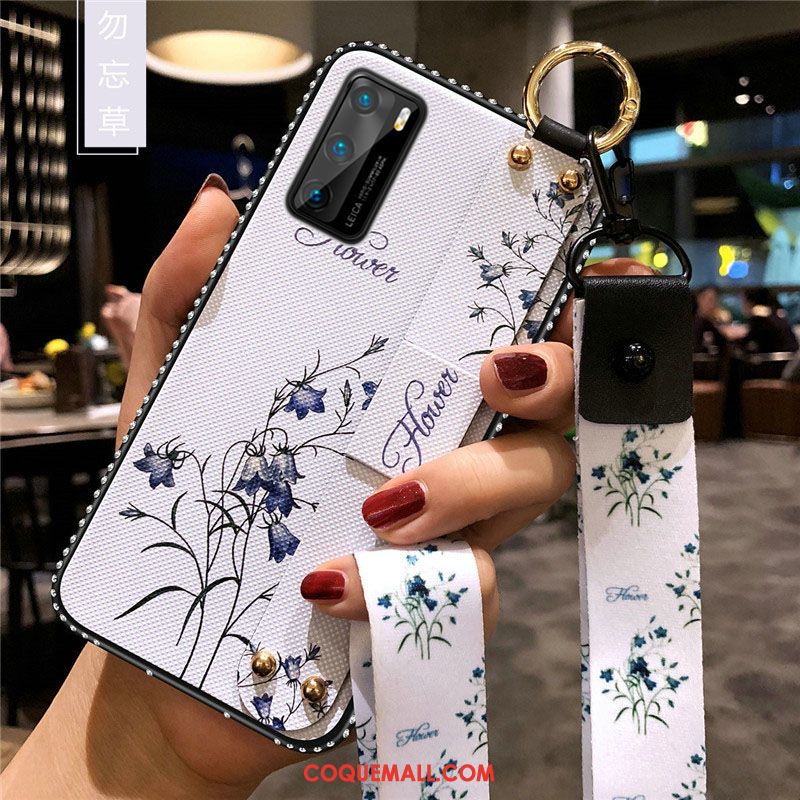 Étui Huawei P40 Tout Compris Téléphone Portable Fleur, Coque Huawei P40 Délavé En Daim Incassable