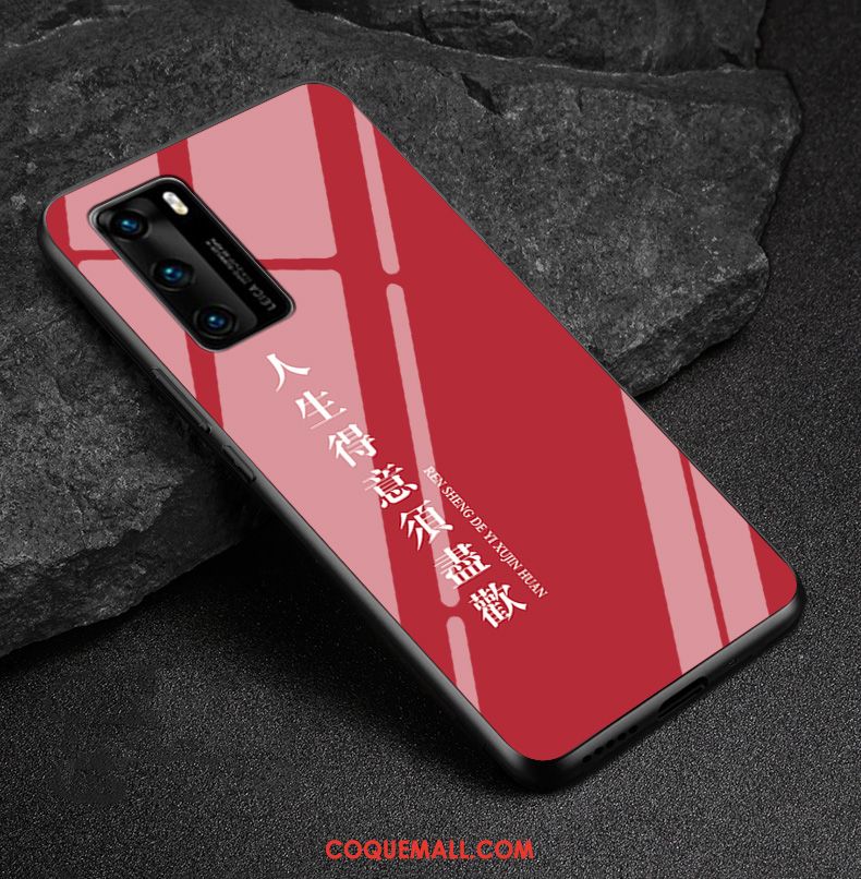 Étui Huawei P40 Tout Compris Verre Rouge, Coque Huawei P40 Mode Art