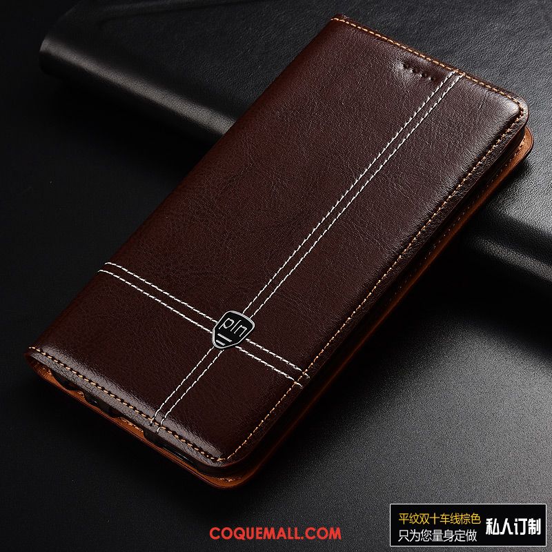 Étui Huawei P40 Téléphone Portable Cuir Véritable Bovins, Coque Huawei P40 Luxe En Cuir Braun