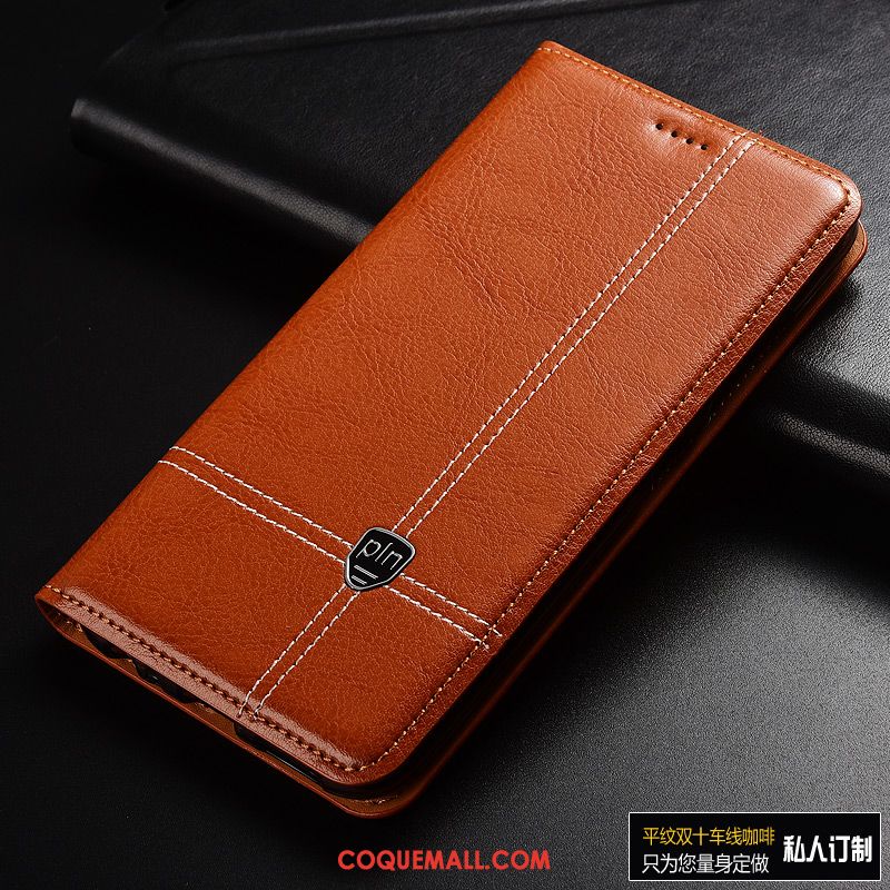 Étui Huawei P40 Téléphone Portable Cuir Véritable Bovins, Coque Huawei P40 Luxe En Cuir Braun