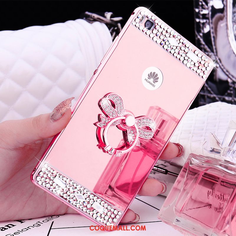 Étui Huawei P8 Border Haute Or Rose, Coque Huawei P8 Métal Téléphone Portable