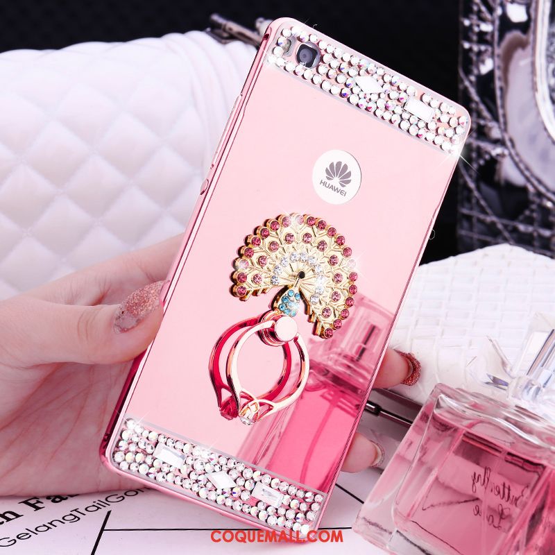 Étui Huawei P8 Border Haute Or Rose, Coque Huawei P8 Métal Téléphone Portable