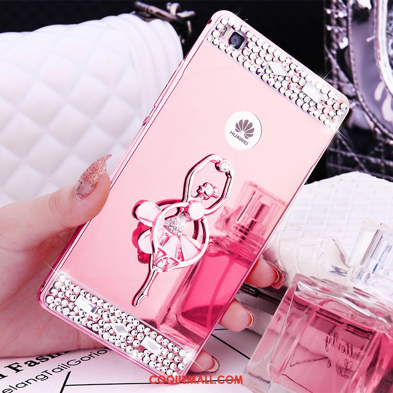 Étui Huawei P8 Border Haute Or Rose, Coque Huawei P8 Métal Téléphone Portable