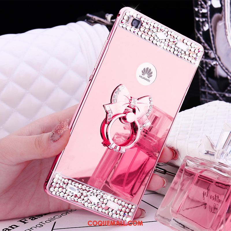 Étui Huawei P8 Border Haute Or Rose, Coque Huawei P8 Métal Téléphone Portable