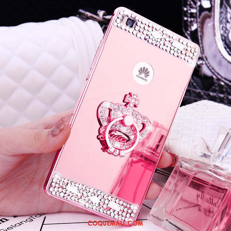 Étui Huawei P8 Border Haute Or Rose, Coque Huawei P8 Métal Téléphone Portable