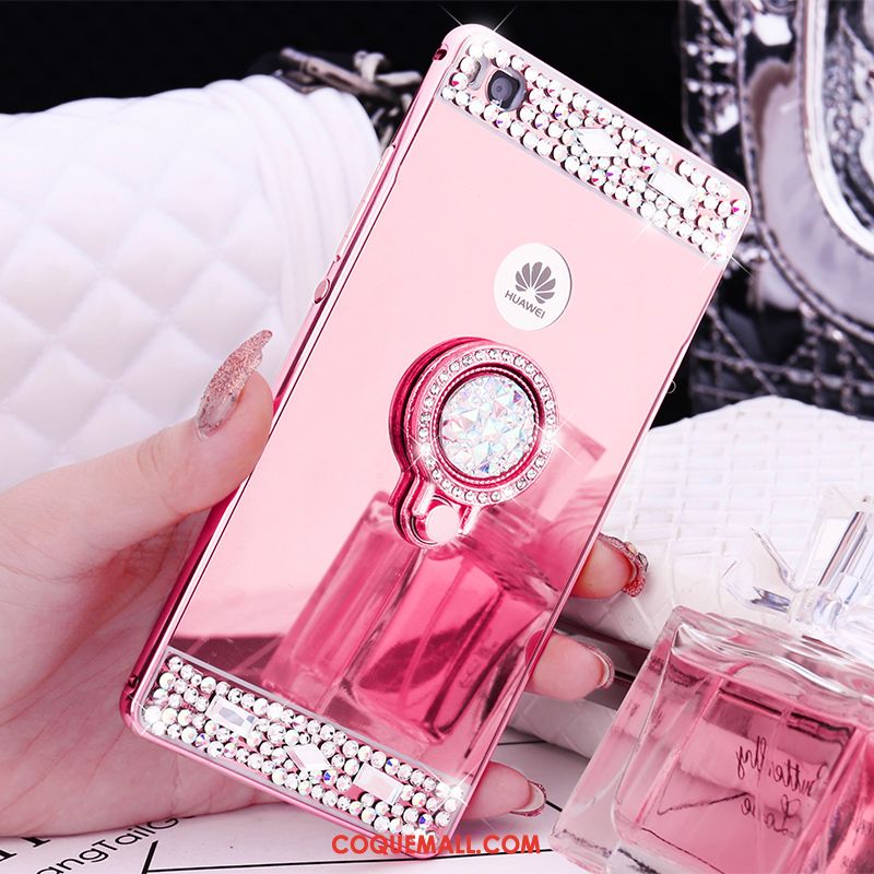 Étui Huawei P8 Border Haute Or Rose, Coque Huawei P8 Métal Téléphone Portable