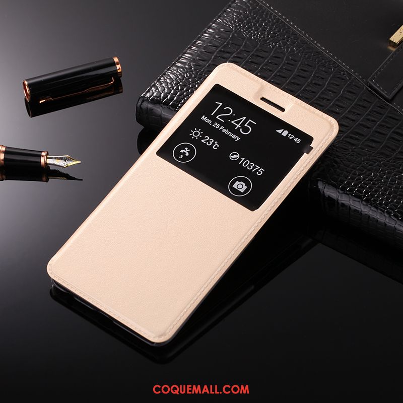 Étui Huawei P8 Clamshell Blanc Protection, Coque Huawei P8 Haute Téléphone Portable
