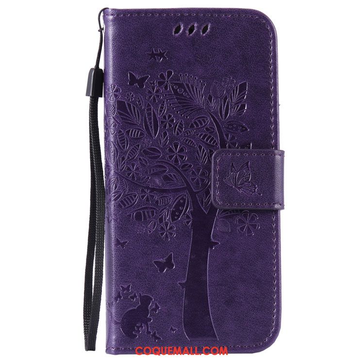 Étui Huawei P8 Clamshell Téléphone Portable Incassable, Coque Huawei P8 Protection Violet