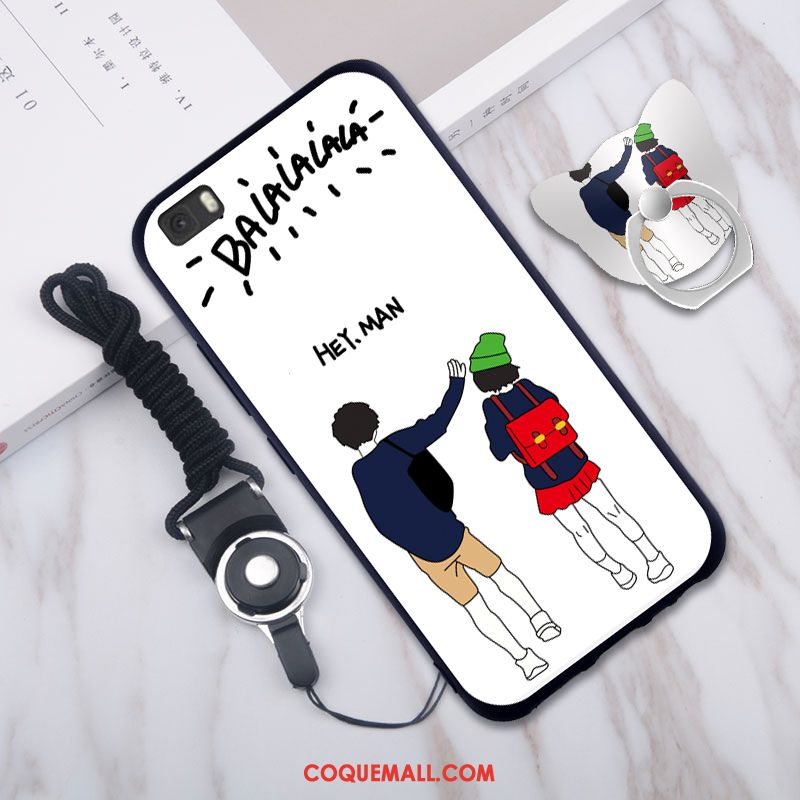 Étui Huawei P8 Dessin Animé Frais Incassable, Coque Huawei P8 Téléphone Portable Blanc